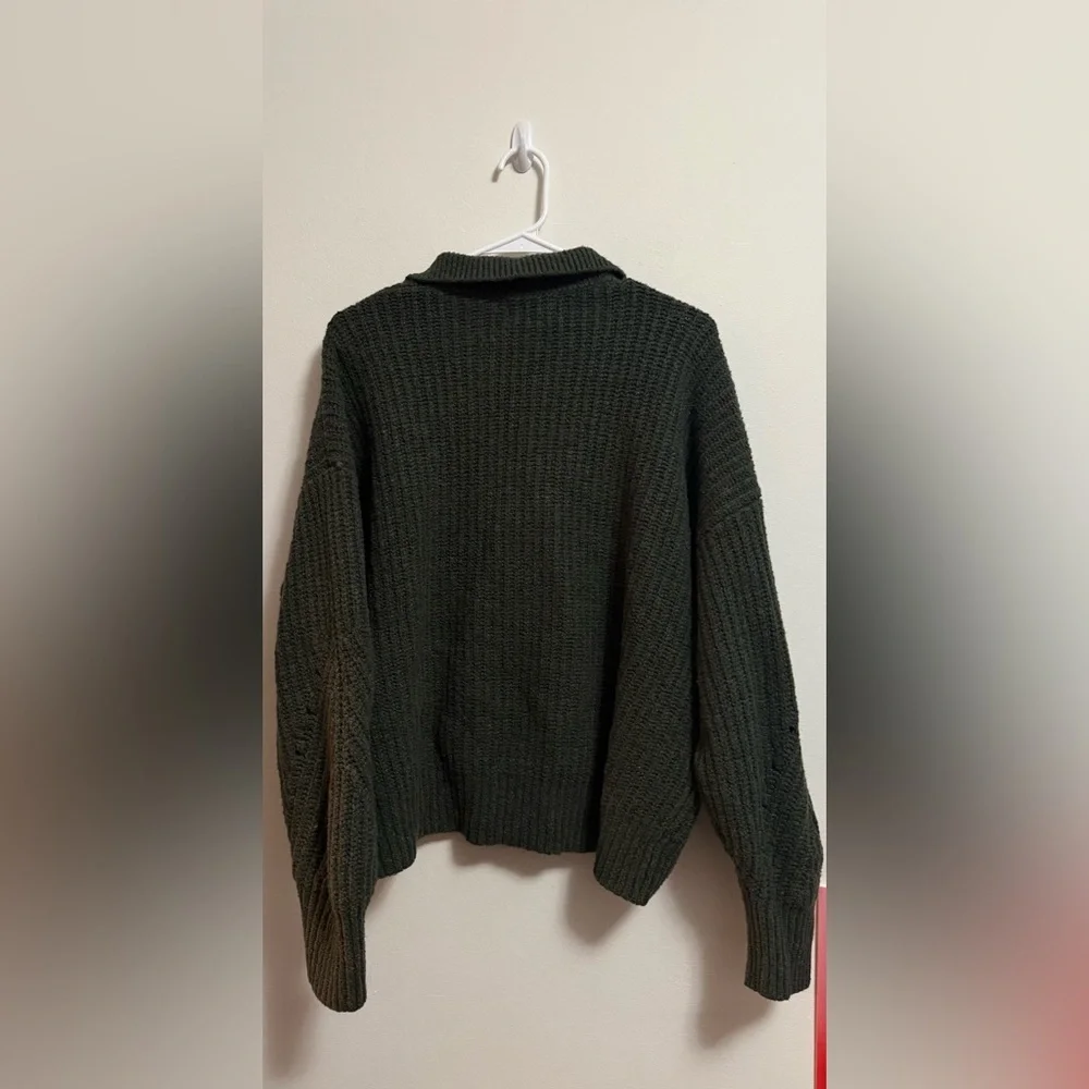 Old Navy - Women's Slouchy Dark Green‎ V-Neck Sweater - Size Large - Picture 5 of 5